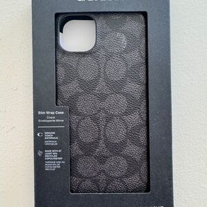 Coach Slim Wrap Phone Case - Black Signature Pattern